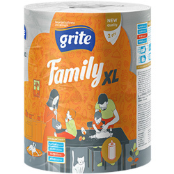 Бумажные полотенца Grite Family XL 2-х слойные, 1 рул. - фото