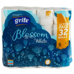Туалетная бумага Grite Blossom 3-х слойная, 32 рул - фото